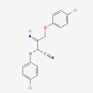 molecular formula C16H12Cl2N2O2 B14334501 2,4-Bis(4-chlorophenoxy)-3-iminobutanenitrile CAS No. 111795-90-5