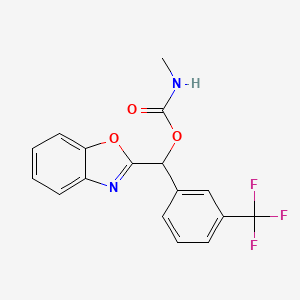 molecular formula C17H13F3N2O3 B14334503 (1,3-Benzoxazol-2-yl)(3-(trifluoromethyl)phenyl)methyl N-methylcarbamate CAS No. 104029-77-8