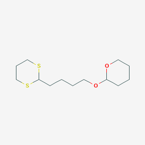 molecular formula C13H24O2S2 B14334544 1,3-Dithiane, 2-[4-[(tetrahydro-2H-pyran-2-yl)oxy]butyl]- CAS No. 111741-88-9