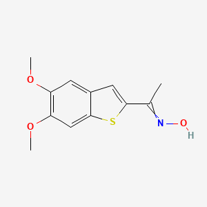 molecular formula C12H13NO3S B14334557 N-[1-(5,6-Dimethoxy-1-benzothiophen-2-yl)ethylidene]hydroxylamine CAS No. 109018-39-5