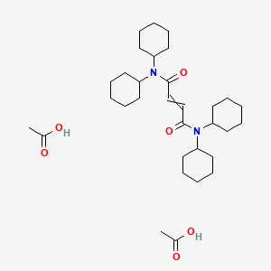 molecular formula C32H54N2O6 B14334559 acetic acid;N,N,N',N'-tetracyclohexylbut-2-enediamide CAS No. 106181-85-5