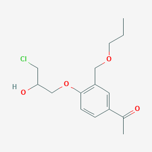 molecular formula C15H21ClO4 B14334616 1-[4-(3-Chloro-2-hydroxypropoxy)-3-(propoxymethyl)phenyl]ethan-1-one CAS No. 104450-74-0