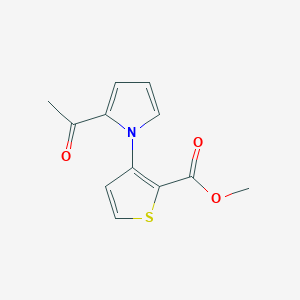 molecular formula C12H11NO3S B14334632 Methyl 3-(2-acetyl-1H-pyrrol-1-yl)thiophene-2-carboxylate CAS No. 106723-73-3