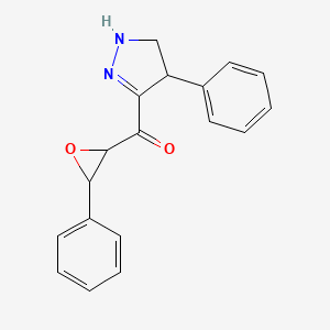molecular formula C18H16N2O2 B14334688 Methanone, (4,5-dihydro-4-phenyl-1H-pyrazol-3-yl)(3-phenyloxiranyl)- CAS No. 111837-52-6