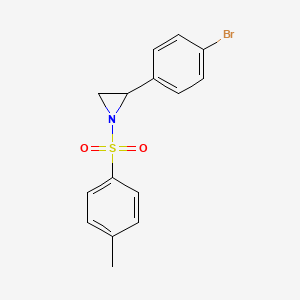 molecular formula C15H14BrNO2S B14334690 Aziridine, 2-(4-bromophenyl)-1-[(4-methylphenyl)sulfonyl]- CAS No. 97401-95-1