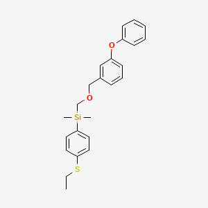 molecular formula C24H28O2SSi B14334762 Silane, (4-(ethylthio)phenyl)dimethyl(((3-phenoxyphenyl)methoxy)methyl)- CAS No. 106773-81-3