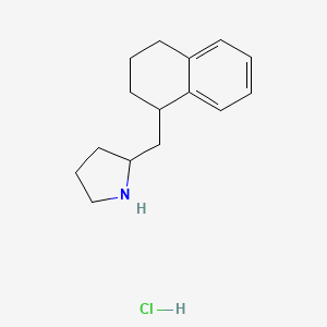 molecular formula C15H22ClN B1433478 2-(1,2,3,4-Tetrahydronaphthalen-1-ylmethyl)pyrrolidine hydrochloride CAS No. 1795186-46-7