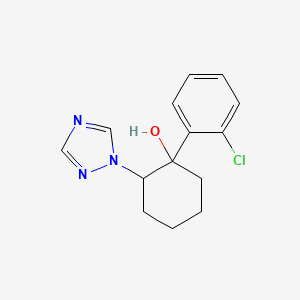 molecular formula C14H16ClN3O B14334840 Cyclohexanol, 1-(2-chlorophenyl)-2-(1H-1,2,4-tri CAS No. 100199-35-7