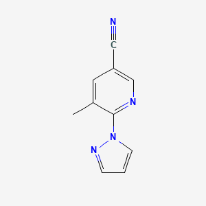 5-methyl-6-(1H-pyrazol-1-yl)pyridine-3-carbonitrile