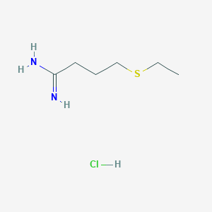 molecular formula C6H15ClN2S B1433492 4-(Ethylsulfanyl)butanimidamide hydrochloride CAS No. 1795462-69-9