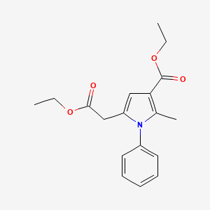 molecular formula C18H21NO4 B14334945 Ethyl 5-(2-ethoxy-2-oxoethyl)-2-methyl-1-phenylpyrrole-3-carboxylate 