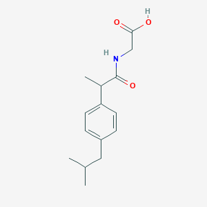 molecular formula C15H21NO3 B14334970 N-{2-[4-(2-Methylpropyl)phenyl]propanoyl}glycine CAS No. 110467-58-8