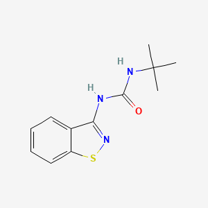 molecular formula C12H15N3OS B14335000 Urea, 3-(1,2-Benzothiazol-3-yl)-1-tert-butyl- CAS No. 104121-48-4