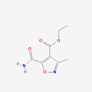 molecular formula C8H10N2O4 B14335213 Ethyl 5-carbamoyl-3-methyl-1,2-oxazole-4-carboxylate CAS No. 106584-67-2