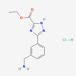 ethyl 3-[3-(aminomethyl)phenyl]-1H-1,2,4-triazole-5-carboxylate hydrochloride