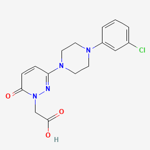 molecular formula C16H17ClN4O3 B1433537 [3-[4-(3-Chlorophenyl)piperazin-1-yl]-6-oxopyridazin-1(6H)-yl]acetic acid CAS No. 1352506-14-9