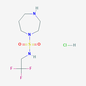 molecular formula C7H15ClF3N3O2S B1433542 N-(2,2,2-trifluoroethyl)-1,4-diazepane-1-sulfonamide hydrochloride CAS No. 1820666-22-5