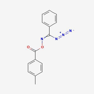 molecular formula C15H12N4O2 B14335557 [[Azido(phenyl)methylidene]amino] 4-methylbenzoate CAS No. 109178-70-3