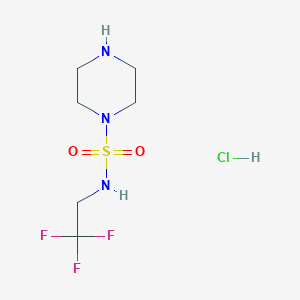 molecular formula C6H13ClF3N3O2S B1433558 N-(2,2,2-trifluoroethyl)piperazine-1-sulfonamide hydrochloride CAS No. 1820613-25-9