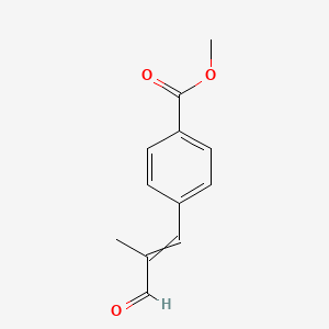 molecular formula C12H12O3 B14335633 Methyl 4-(2-methyl-3-oxoprop-1-en-1-yl)benzoate CAS No. 103764-24-5