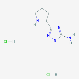 1-methyl-3-(pyrrolidin-2-yl)-1H-1,2,4-triazol-5-amine dihydrochloride