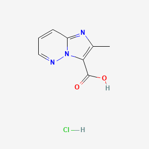 molecular formula C8H8ClN3O2 B1433573 2-Methylimidazo[1,2-b]pyridazine-3-carboxylic acid hydrochloride CAS No. 1788624-63-4