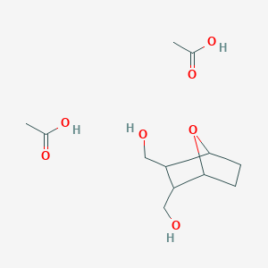 molecular formula C12H22O7 B14335902 Acetic acid;[3-(hydroxymethyl)-7-oxabicyclo[2.2.1]heptan-2-yl]methanol CAS No. 107153-85-5