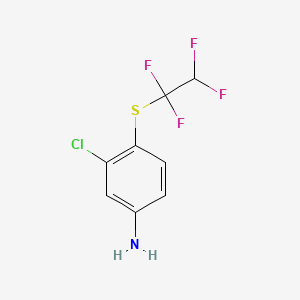 molecular formula C8H6ClF4NS B14335904 3-Chloro-4-(1,1,2,2-tetrafluoroethylsulfanyl)aniline CAS No. 100280-17-9