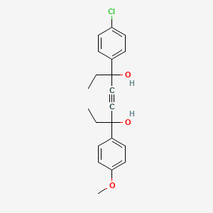 molecular formula C21H23ClO3 B14335934 3-(4-Chlorophenyl)-6-(4-methoxyphenyl)oct-4-yne-3,6-diol CAS No. 106113-04-6