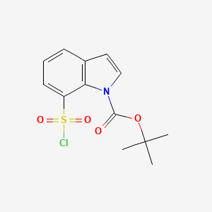 molecular formula C13H14ClNO4S B1433600 tert-butyl 7-(chlorosulfonyl)-1H-indole-1-carboxylate CAS No. 1191028-58-6