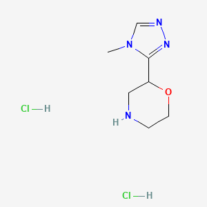molecular formula C7H14Cl2N4O B1433605 2-(4-methyl-4H-1,2,4-triazol-3-yl)morpholine dihydrochloride CAS No. 1795502-55-4