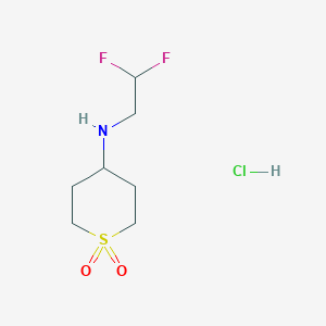 molecular formula C7H14ClF2NO2S B1433607 4-[(2,2-Difluoroethyl)amino]-1lambda6-thiane-1,1-dione hydrochloride CAS No. 1798779-21-1