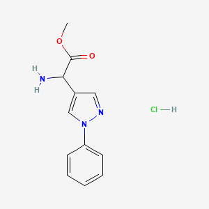 methyl 2-amino-2-(1-phenyl-1H-pyrazol-4-yl)acetate hydrochloride