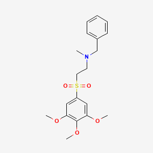 molecular formula C19H25NO5S B14336247 Benzenemethanamine, N-methyl-N-(2-((2,3,4-trimethoxyphenyl)sulfonyl)ethyl)- CAS No. 103595-57-9