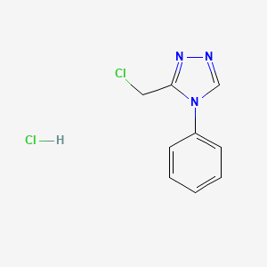 molecular formula C9H9Cl2N3 B1433625 3-(chloromethyl)-4-phenyl-4H-1,2,4-triazole hydrochloride CAS No. 1803599-26-9