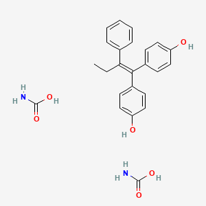 molecular formula C24H26N2O6 B14336255 Carbamic acid;4-[1-(4-hydroxyphenyl)-2-phenylbut-1-enyl]phenol CAS No. 110008-57-6