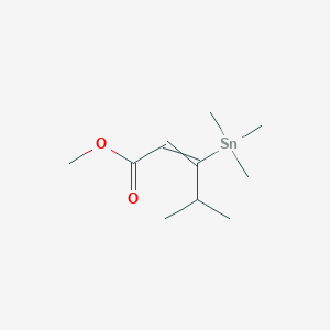 molecular formula C10H20O2Sn B14336270 Methyl 4-methyl-3-(trimethylstannyl)pent-2-enoate CAS No. 103533-29-5