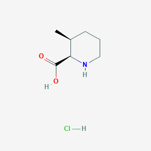 molecular formula C7H14ClNO2 B1433630 (2R,3S)-3-methylpiperidine-2-carboxylic acid hydrochloride CAS No. 1808455-06-2