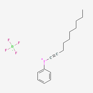 molecular formula C16H22BF4I B14336390 Iodonium, 1-decynylphenyl-, tetrafluoroborate(1-) CAS No. 102987-32-6