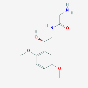 molecular formula C12H18N2O4 B143364 ACETAMIDE,2-AMINO-N-[2-(2,5-DIMETHOXYPHENYL)-2-HYDROXYETHYL]-,(S)- CAS No. 133267-39-7