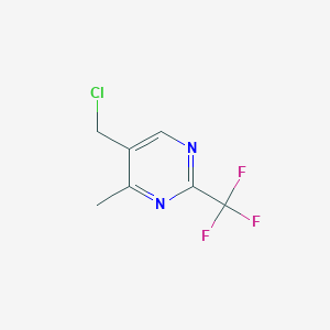molecular formula C7H6ClF3N2 B1433641 5-(Chloromethyl)-4-methyl-2-(trifluoromethyl)pyrimidine CAS No. 1638221-46-1