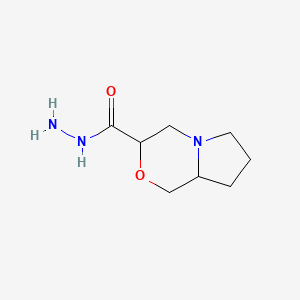 molecular formula C8H15N3O2 B1433642 hexahydro-1H-pyrrolo[2,1-c]morpholine-3-carbohydrazide CAS No. 1803586-84-6