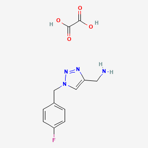 molecular formula C12H13FN4O4 B1433654 oxalic acid; {1-[(4-fluorophenyl)methyl]-1H-1,2,3-triazol-4-yl}methanamine CAS No. 1795485-29-8