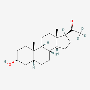 molecular formula C21H34O2 B1433657 2,2,2-Trideuterio-1-[(3R,5R,8R,9S,10S,13S,14S,17S)-17-deuterio-3-hydroxy-10,13-dimethyl-1,2,3,4,5,6,7,8,9,11,12,14,15,16-tetradecahydrocyclopenta[a]phenanthren-17-yl]ethanone CAS No. 96737-93-8