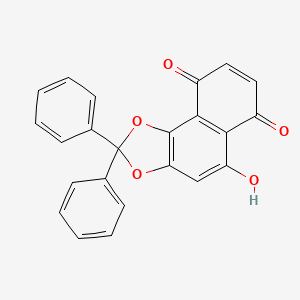 molecular formula C23H14O5 B14336580 Naphtho[1,2-d]-1,3-dioxole-6,9-dione, 5-hydroxy-2,2-diphenyl- CAS No. 97467-30-6