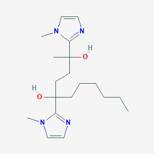 molecular formula C19H32N4O2 B14336610 2,5-Bis(1-methyl-1H-imidazol-2-yl)undecane-2,5-diol CAS No. 110073-88-6