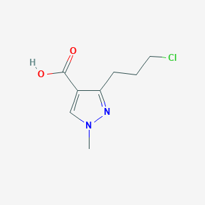 molecular formula C8H11ClN2O2 B1433674 3-(3-chloropropyl)-1-methyl-1H-pyrazole-4-carboxylic acid CAS No. 1803593-47-6