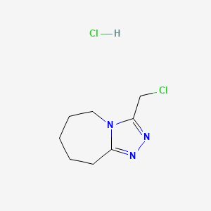 molecular formula C8H13Cl2N3 B1433687 3-(chloromethyl)-5H,6H,7H,8H,9H-[1,2,4]triazolo[4,3-a]azepine hydrochloride CAS No. 1803608-94-7