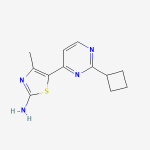 molecular formula C12H14N4S B1433691 5-(2-环丁基嘧啶-4-基)-4-甲基噻唑-2-胺 CAS No. 1217487-41-6