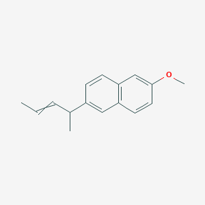 molecular formula C16H18O B14336916 2-Methoxy-6-(pent-3-en-2-yl)naphthalene CAS No. 109882-99-7